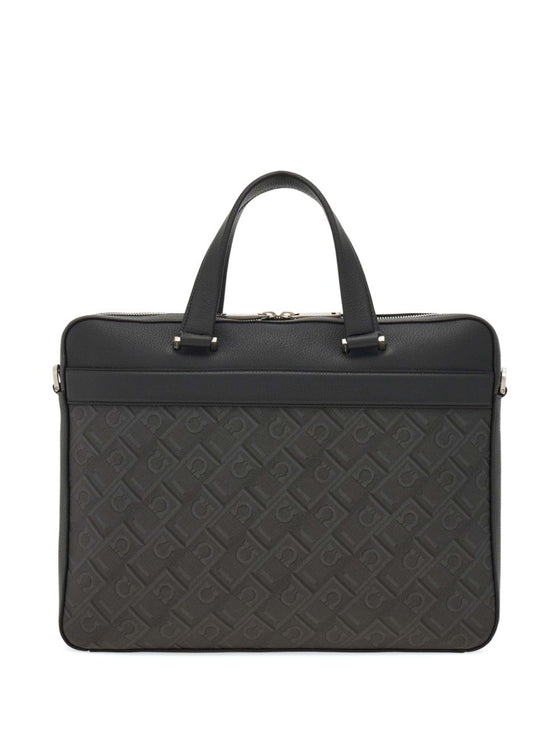 Ferragamo logo-stamp leather briefcase