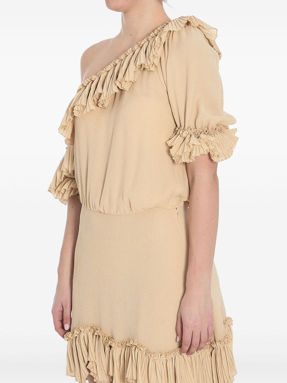 Saint Laurent one-shoulder ruffled dress