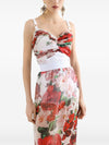 Dolce & Gabbana rose print Bustier top in marquisette and chiffon