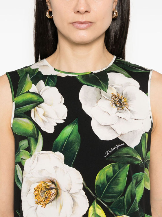 Dolce & Gabbana Floral silk-blend charmeuse top