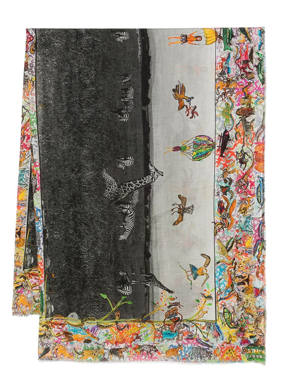 Faliero Sarti Scarf with giraffe and zebra print
