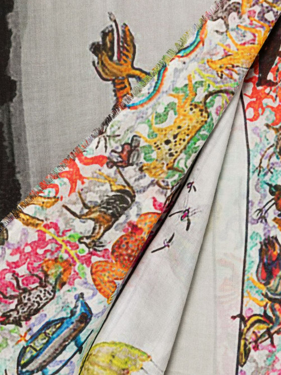 Faliero Sarti Scarf with giraffe and zebra print