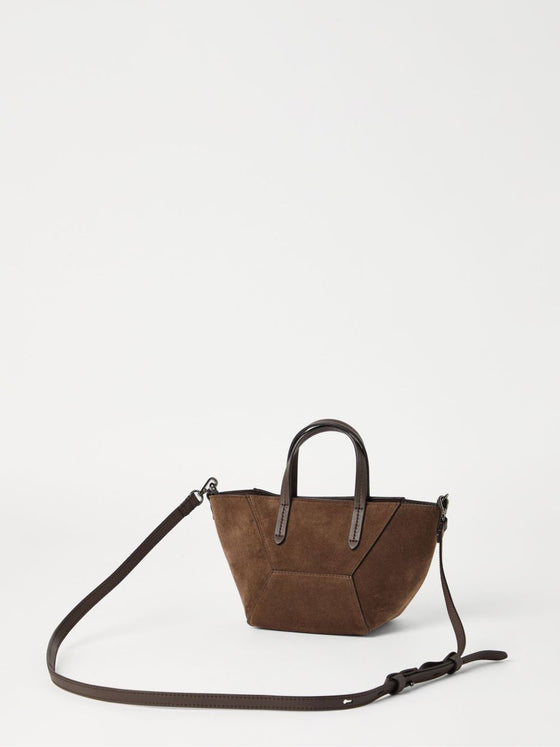 Brunello Cucinelli Duo mini bag in suede with monili