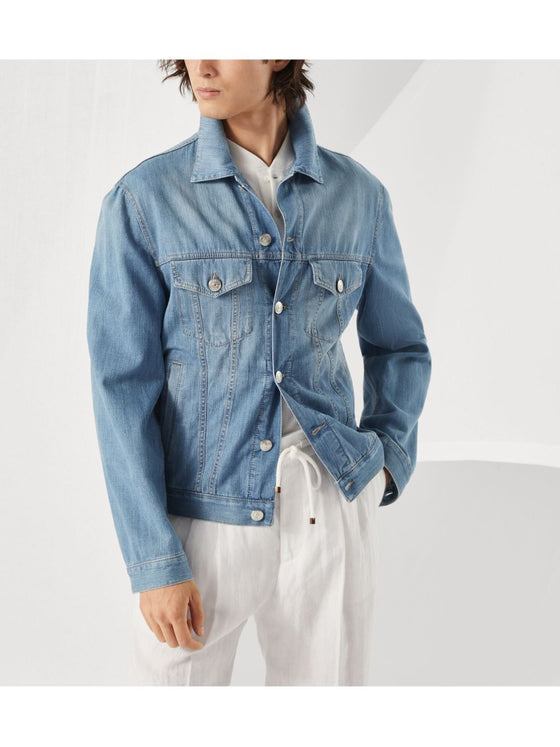 Brunello Cucinelli Coats Clear Blue