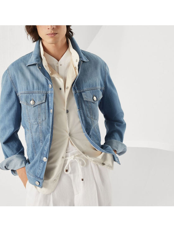 Brunello Cucinelli Coats Clear Blue