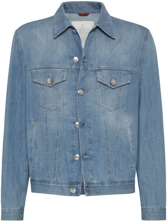 Brunello Cucinelli Coats Clear Blue