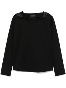  Emporio Armani crystal-embellished sweatshirt