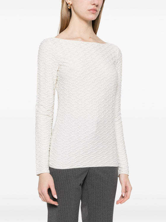 Emporio Armani Jacquard boat-neck top
