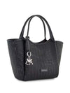 Emporio Armani Shopper made of braided material with logo pendant