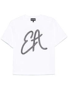  Emporio Armani Cotton jersey T-shirt with maxi lurex logo