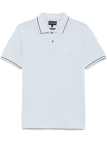  Emporio Armani logo print cotton polo