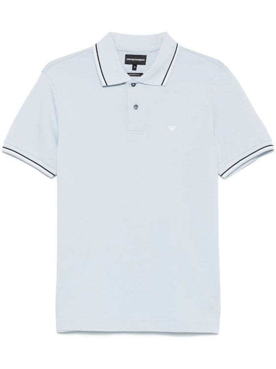 Emporio Armani logo print cotton polo