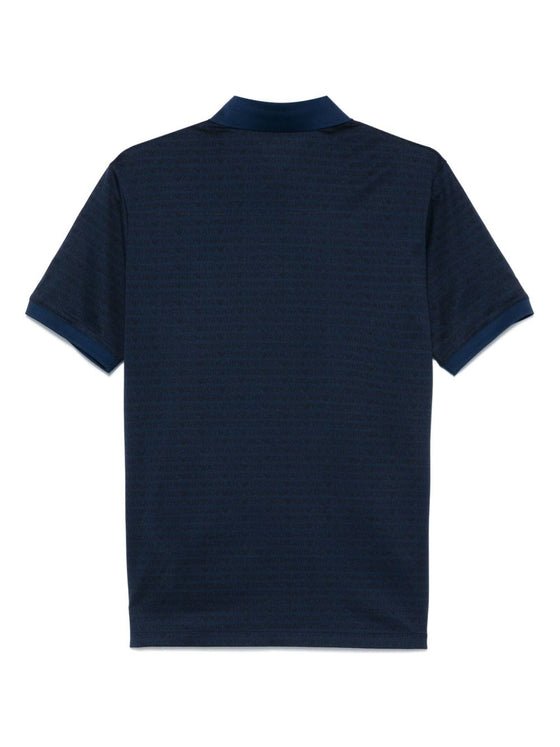 Emporio Armani Allover Logo Cotton Polo Shirt