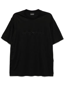  Emporio Armani T-shirt with embossed logo embroidery in lyocell blend jersey
