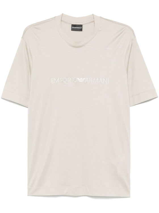 Emporio Armani ASV jersey-Lyocell blend T-shirt with embroidery