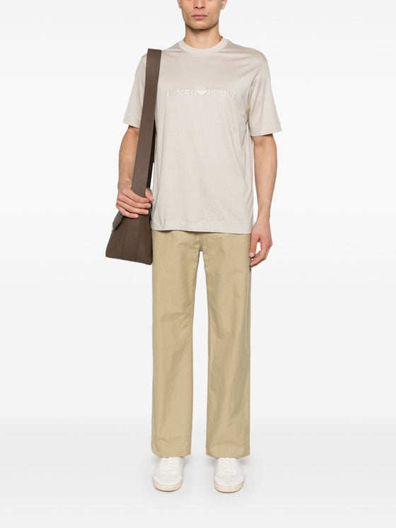 Emporio Armani ASV jersey-Lyocell blend T-shirt with embroidery