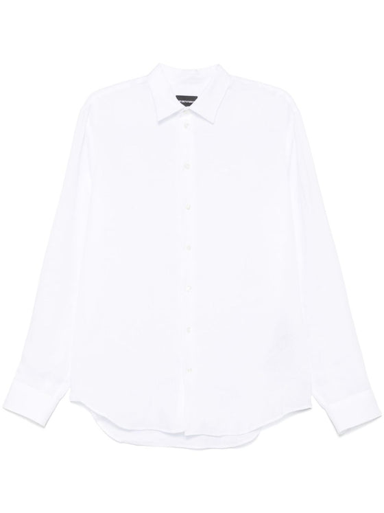Emporio Armani logo-embroidered long-sleeve shirt