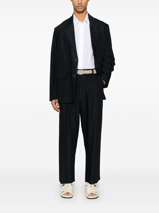 Emporio Armani logo-embroidered long-sleeve shirt