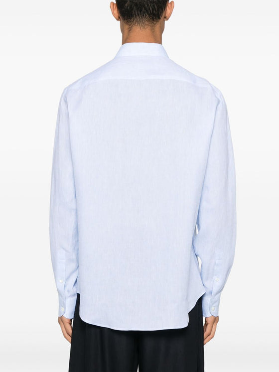 Emporio Armani logo-embroidered long-sleeve shirt