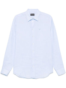  Emporio Armani logo-embroidered long-sleeve shirt