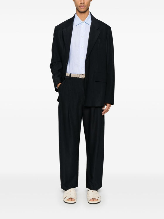 Emporio Armani logo-embroidered long-sleeve shirt