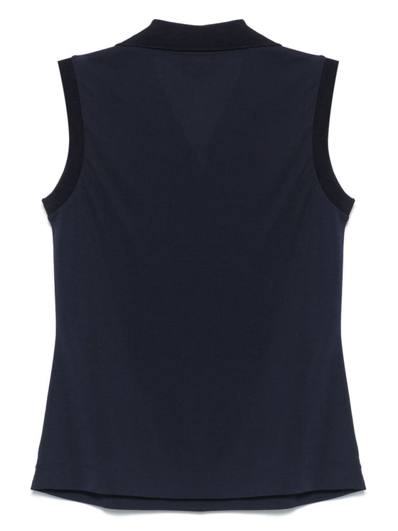 Emporio Armani Icon micro piquet crepe jersey top