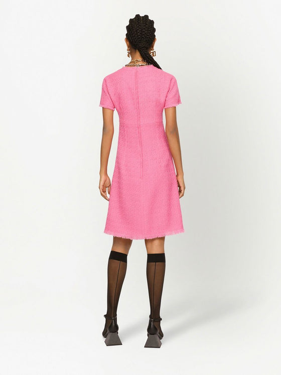 Dolce & Gabbana Rachel tweed midi dress with DG logo