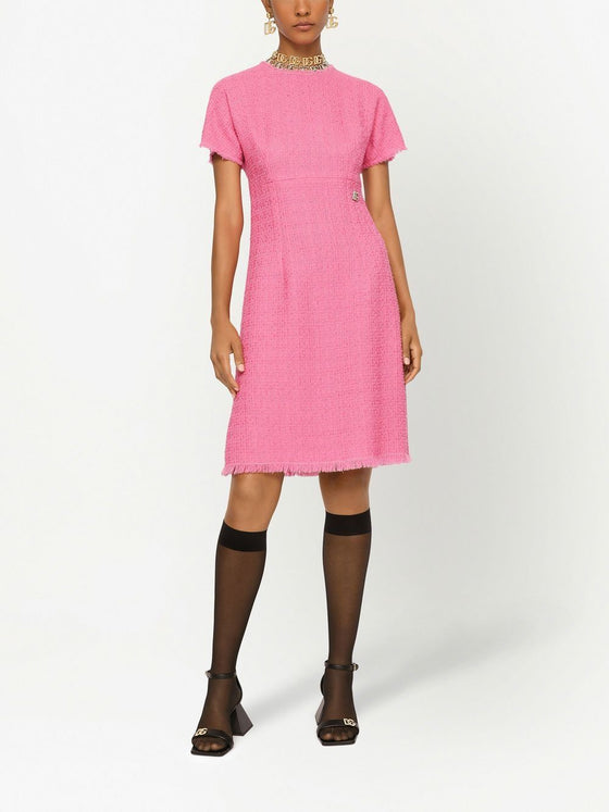 Dolce & Gabbana Rachel tweed midi dress with DG logo