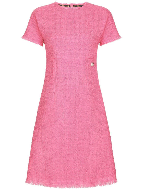 Dolce & Gabbana Rachel tweed midi dress with DG logo