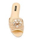 Dolce & Gabbana- Bianca crystal-embellished lace flat sandal