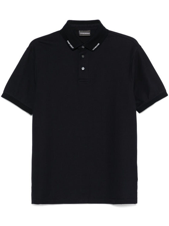 Emporio Armani Jersey polo with logo collar