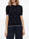 Emporio Armani Jumper with all-over micro eagle embroidery