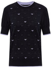 Emporio Armani Jumper with all-over micro eagle embroidery
