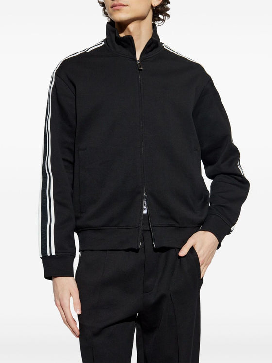 Emporio Armani Full zip jersey sweatshirt with ASV logo bands