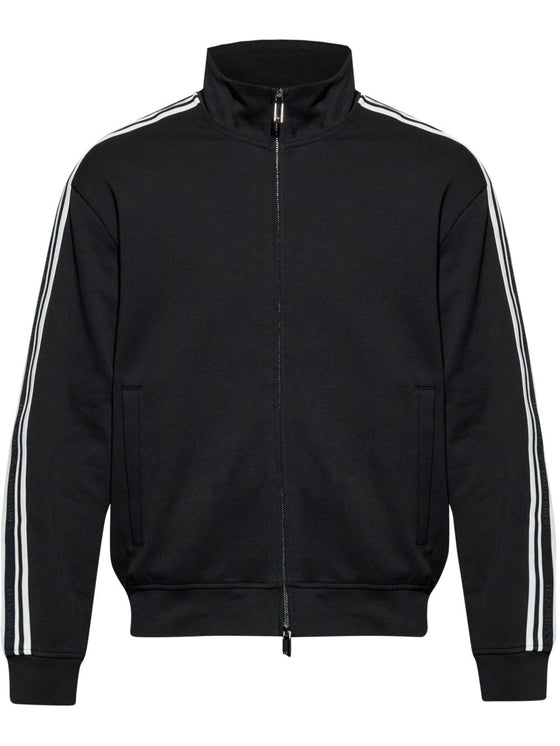 Emporio Armani Full zip jersey sweatshirt with ASV logo bands