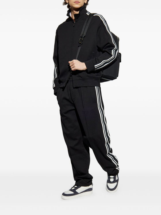Emporio Armani Full zip jersey sweatshirt with ASV logo bands