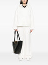 Emporio Armani Zip-up hoodie in double jersey with all-over lettering