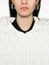 Emporio Armani Zip-up hoodie in double jersey with all-over lettering