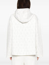 Emporio Armani Zip-up hoodie in double jersey with all-over lettering