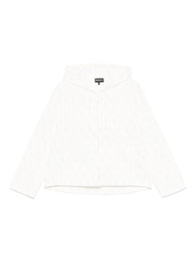  Emporio Armani Zip-up hoodie in double jersey with all-over lettering