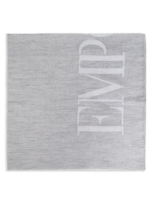 Emporio Armani Logo cotton blend scarf