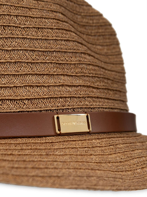 Emporio Armani Hats Leather Brown