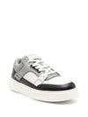 Emporio Armani Leather and mesh sneakers with contrasting details