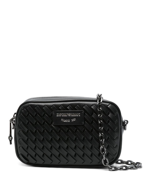 EMPORIO ARMANI EXCLUSIVE Emporio Armani Woven leather camera case with chain strap