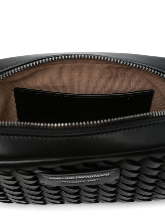 EMPORIO ARMANI EXCLUSIVE Emporio Armani Woven leather camera case with chain strap
