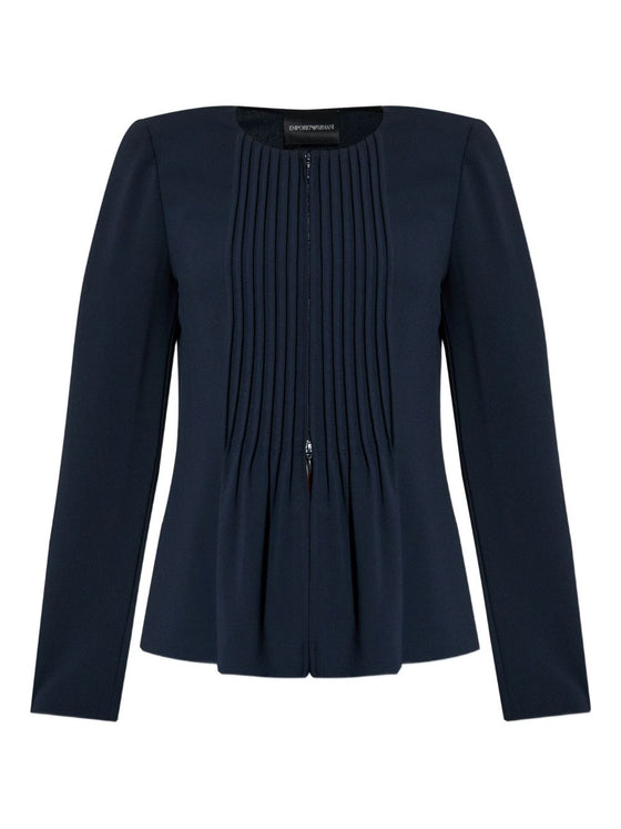 Emporio Armani Jacket in fluid woven fabric with pleats