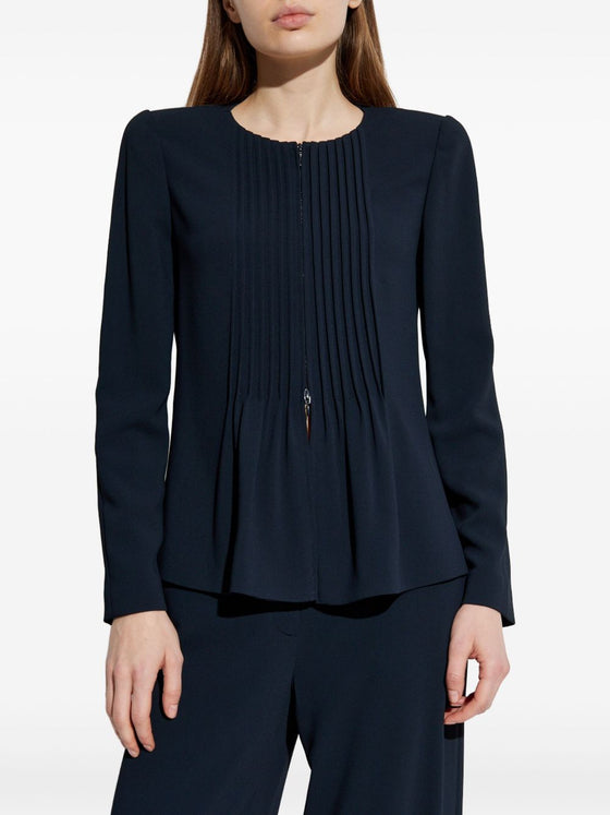 Emporio Armani Jacket in fluid woven fabric with pleats