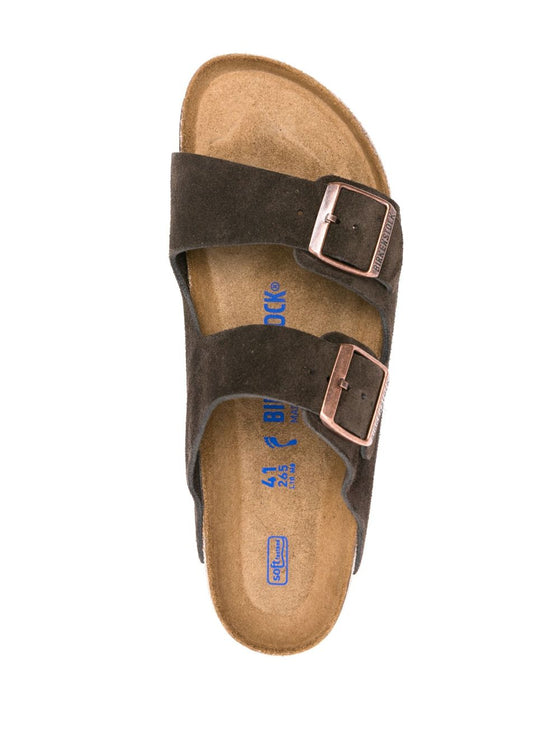 Birkenstock Arizona buckled suede sandals