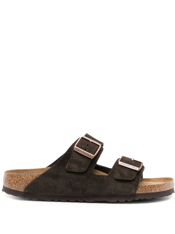 Birkenstock Arizona buckled suede sandals