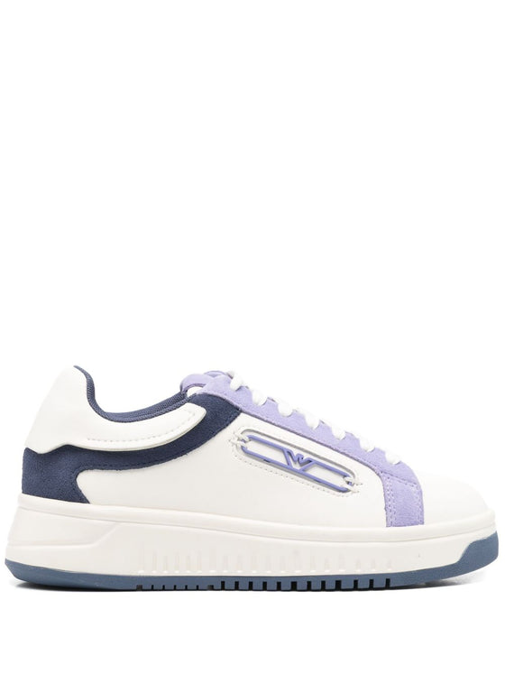 EMPORIO ARMANI EXCLUSIVE Emporio Armani Leather sneakers with suede details and eagle plate